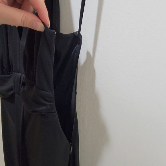 LOFT Ann Taylor Black V Neck Knot Bust Dress - Picture 5 of 8